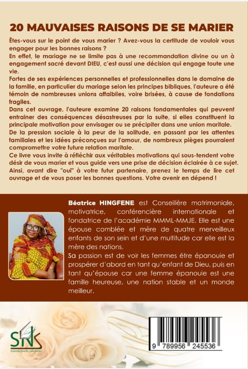 20 mauvaises raisons de se marier — quatrième de couverture